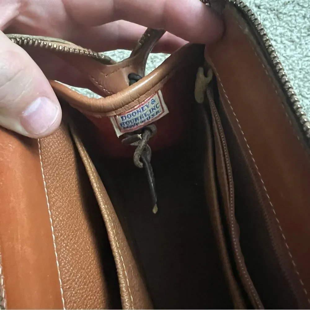 Vintage Dooney & Bourke red pebbled leather satchel purse